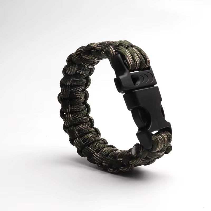 24.5Cm Nine Core Reflective Paracord Escape Emergency Glowing Plaited Rope EDC Survival Saving Bracelet with Whistle Tools