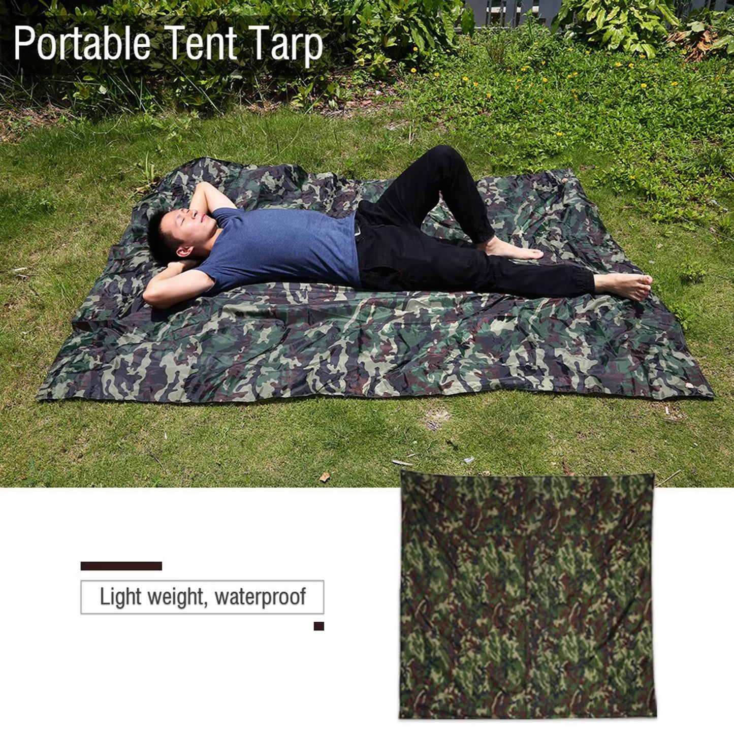 Camouflage Tent Tarp Ultralight Camping Hunting Shelter Rainproof Tarp Tourist Awning Portable Camping Survival Tent
