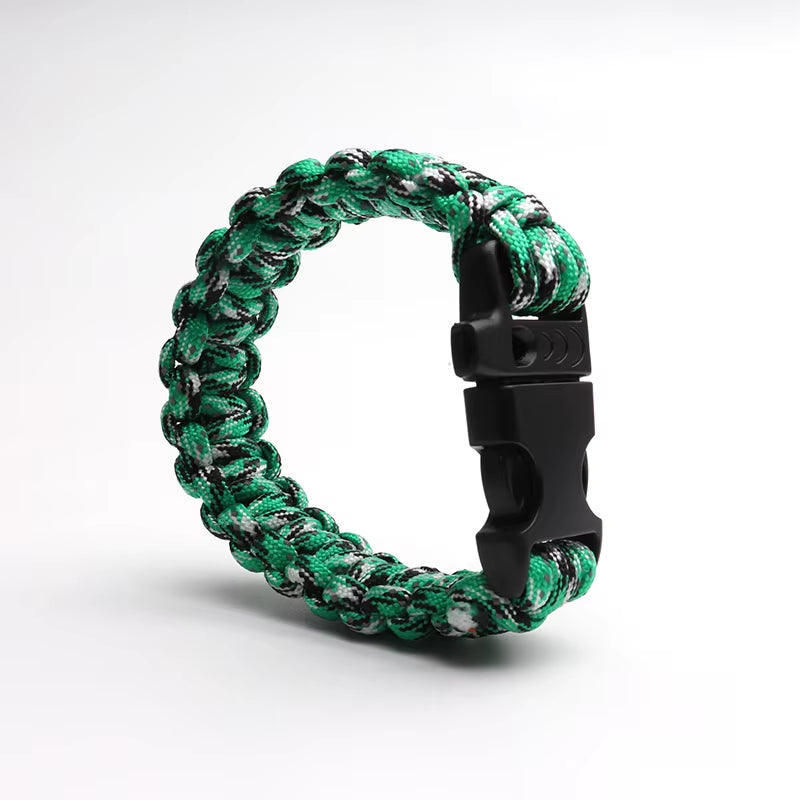 24.5Cm Nine Core Reflective Paracord Escape Emergency Glowing Plaited Rope EDC Survival Saving Bracelet with Whistle Tools