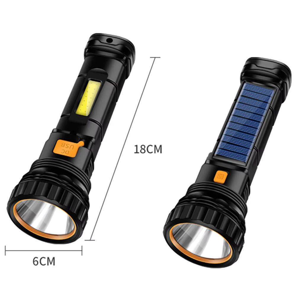 SolarBeam Pro: Linterna de carga solar y USB + Powerbank