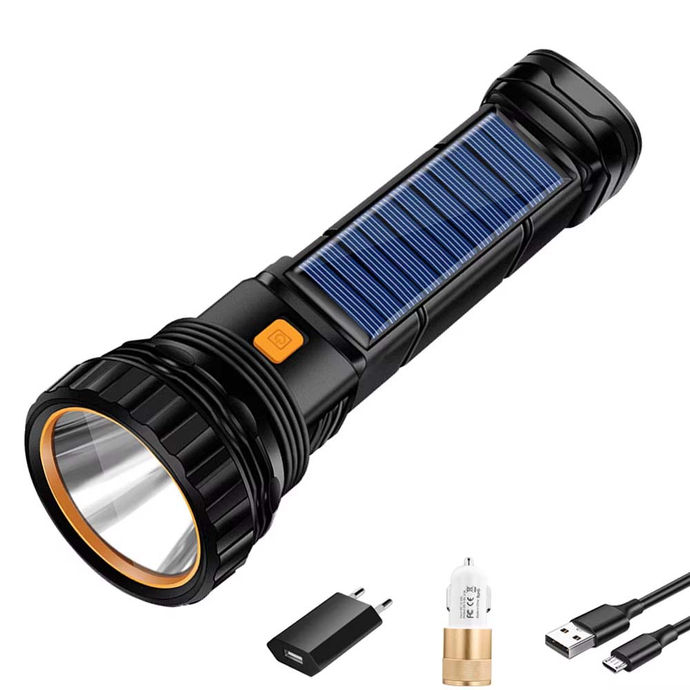 SolarBeam Pro: Linterna de carga solar y USB + Powerbank