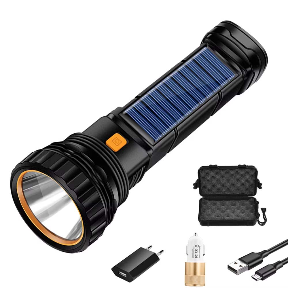 SolarBeam Pro: Linterna de carga solar y USB + Powerbank